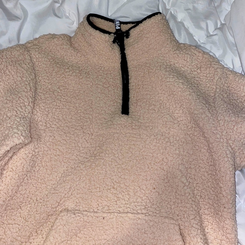 PINK mid-zip sherpa